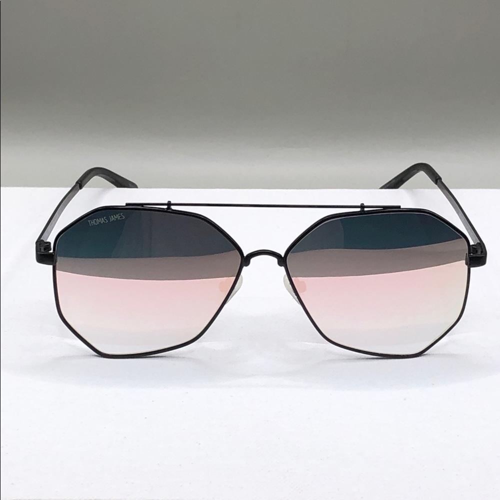 Thomas James Waverly 01 Pink Ocean Sunglasses Pilot Aviator Oversized Festival